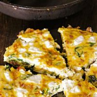 Frittata cabra champiñon