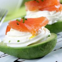 Avocado stuffed with smoked salmon