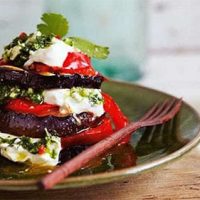 torre de berenjena y queso cabra